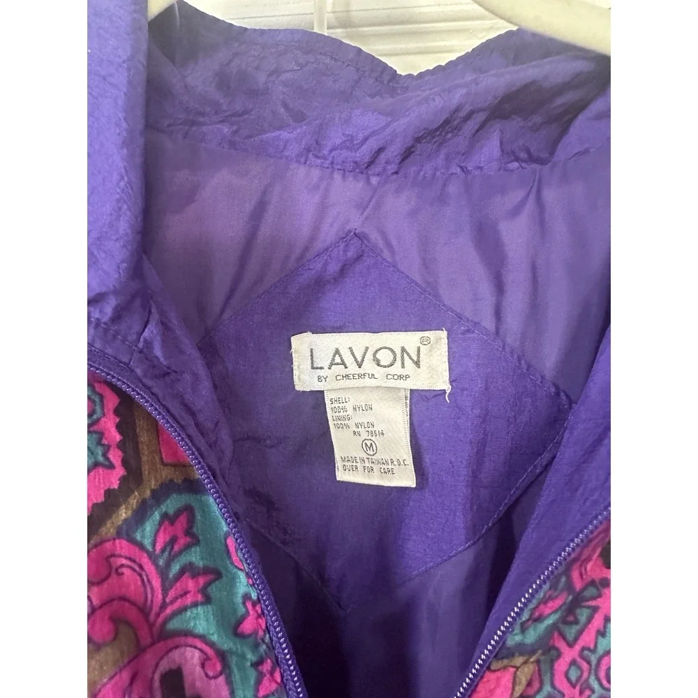 Vtg 90s Lavon Windbreaker Jacket Colorful Sz. Medium
